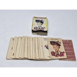 Vintage 1950s Whitman Old Maid Card Game  - Complete- Made In USA!